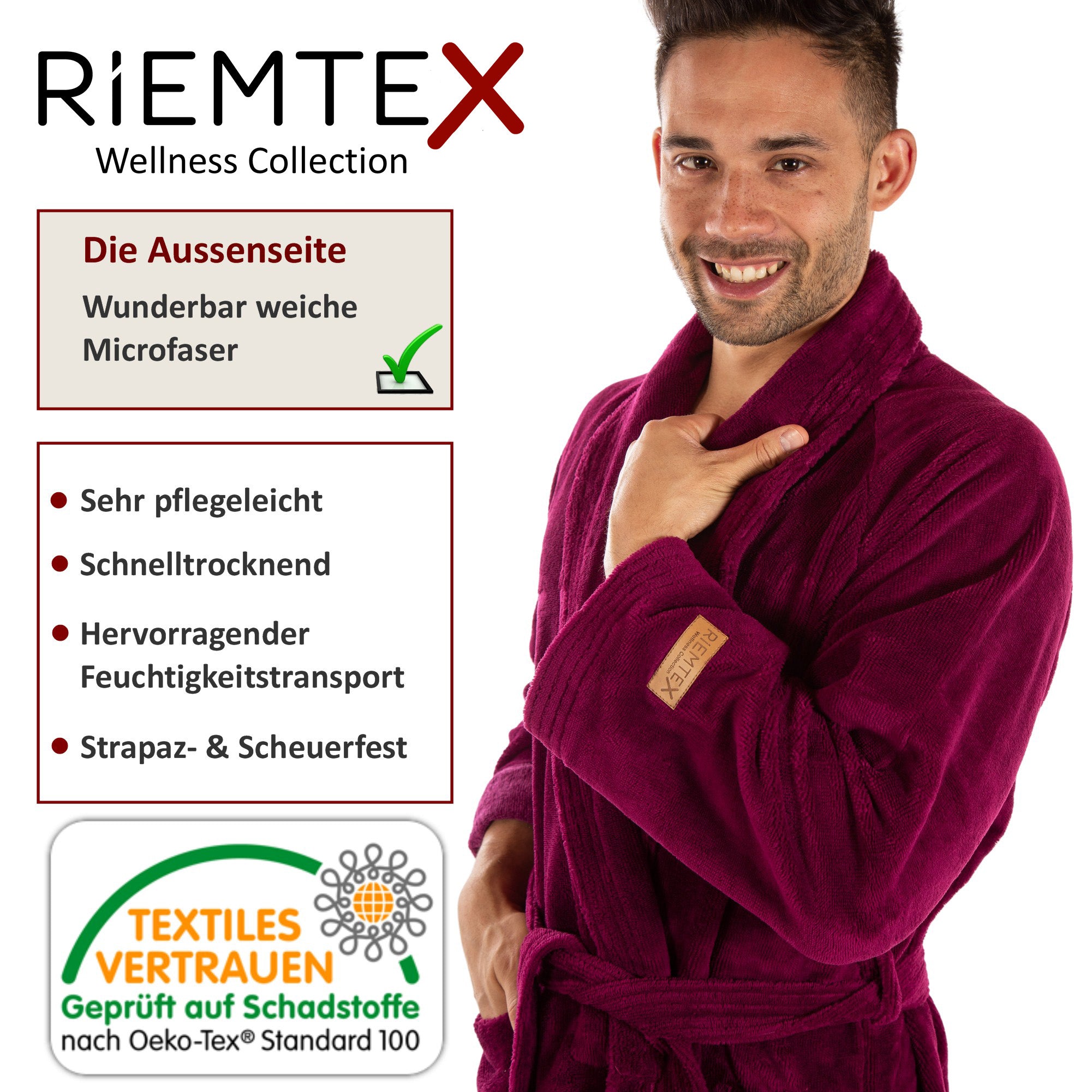 TWIN VELOUR Bademantel Brombeere