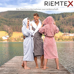 Bademantel mit Kapuze Hellgrau - RIEMTEX