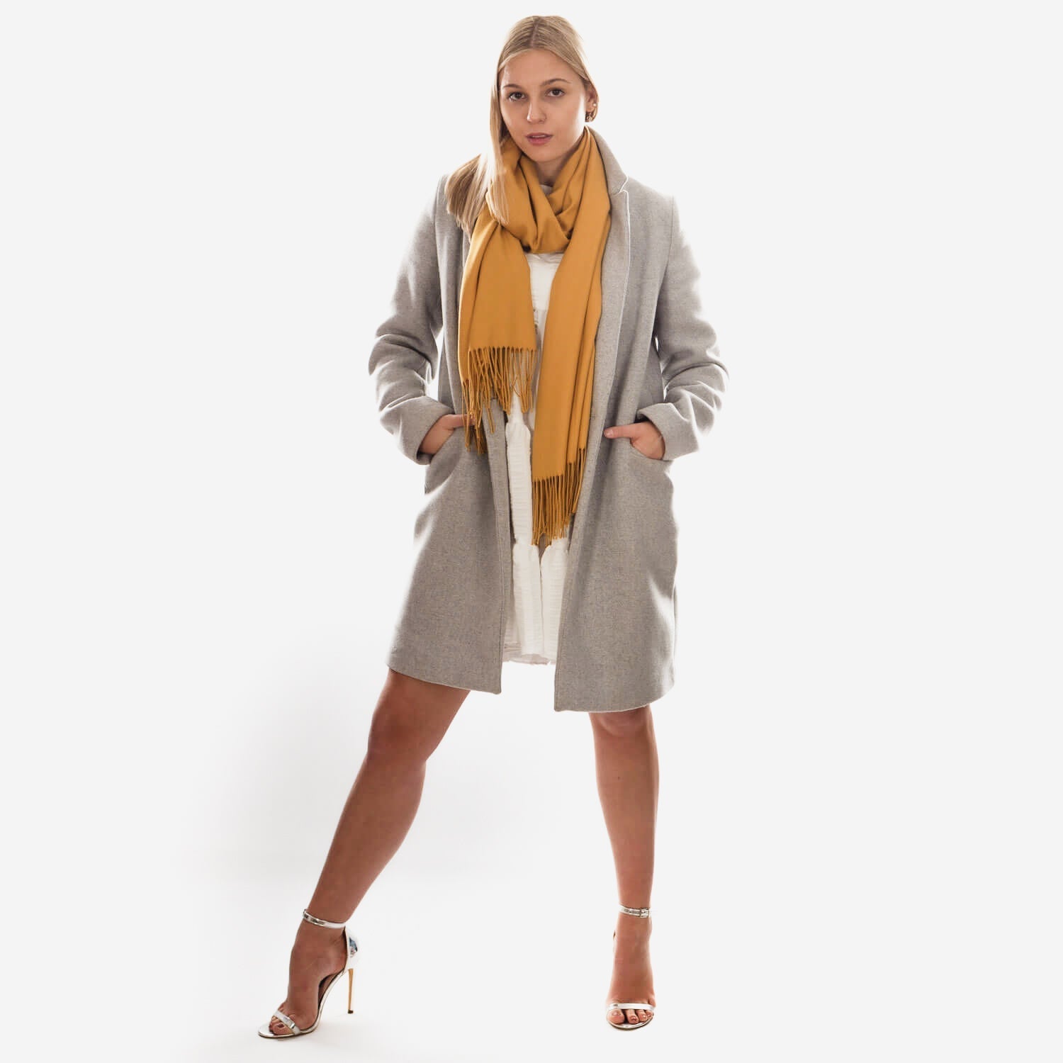 Winterschal mit Fransen Bordeaux - RIEMTEX