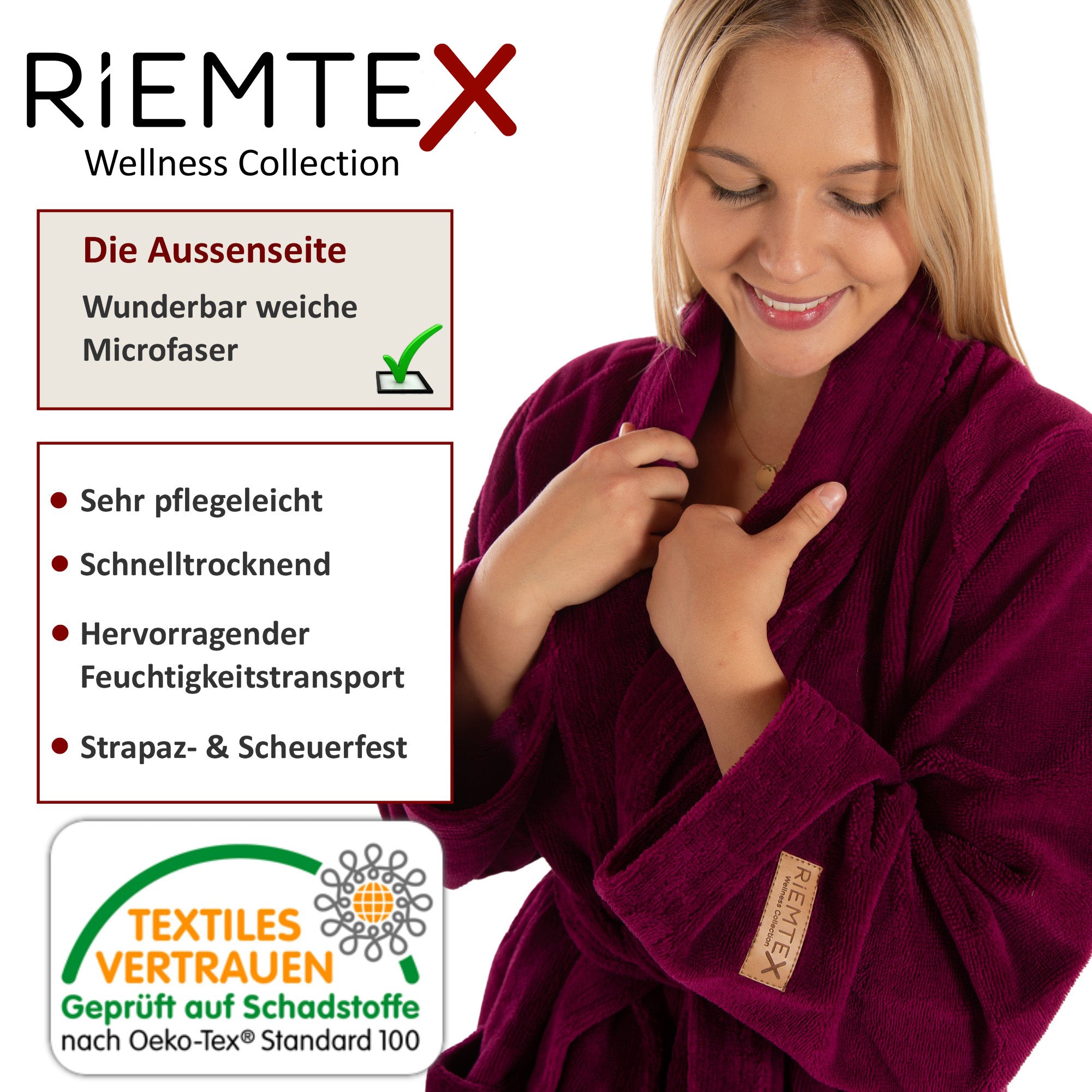 TWIN VELOUR Bademantel Brombeere