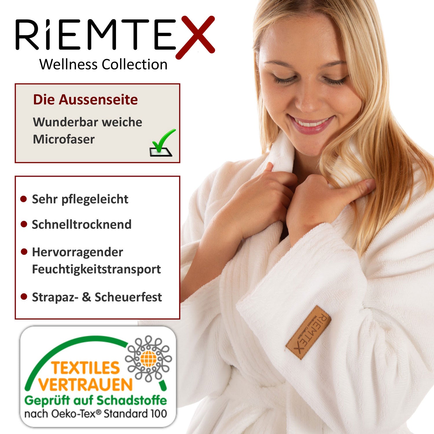 TWIN VELOUR Bademantel Weiß