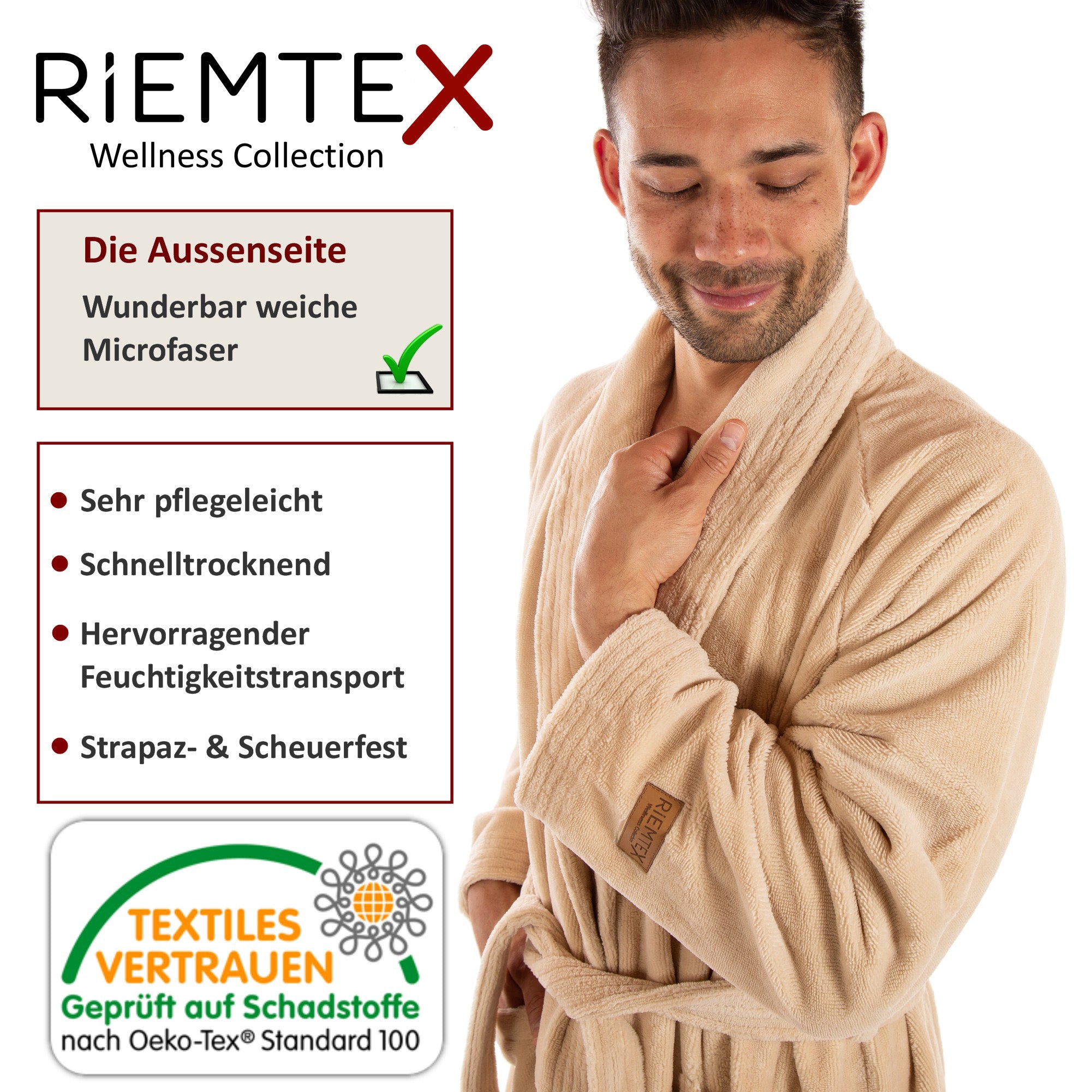 TWIN VELOUR Bademantel Beige