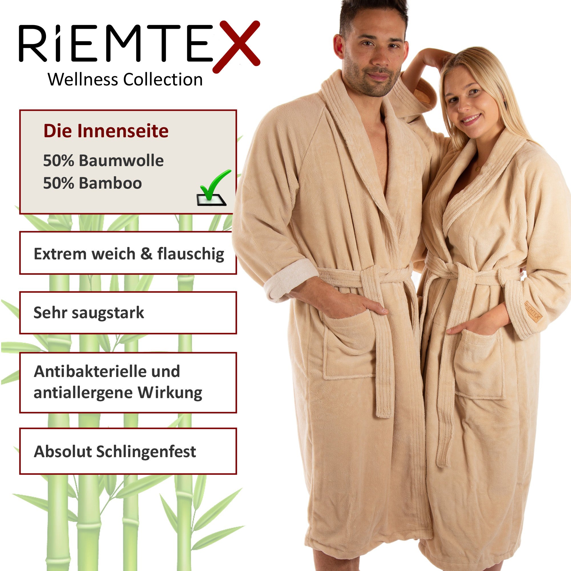 TWIN VELOUR Bademantel Beige
