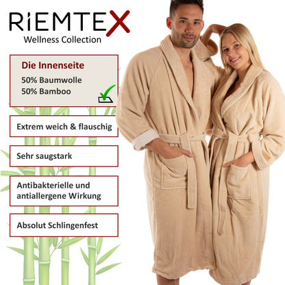 TWIN VELOUR Bademantel Beige