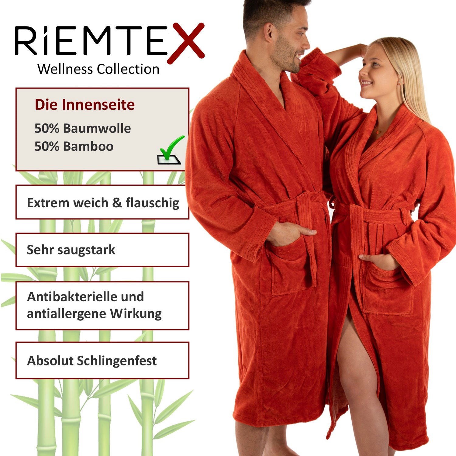 TWIN VELOUR Bademantel Terracotta