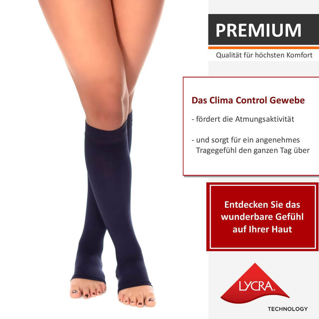 Kompressionsstrümpfe und Stützstrümpfe RIEMTEX Klasse 2 Damen Herren in Navy Blau