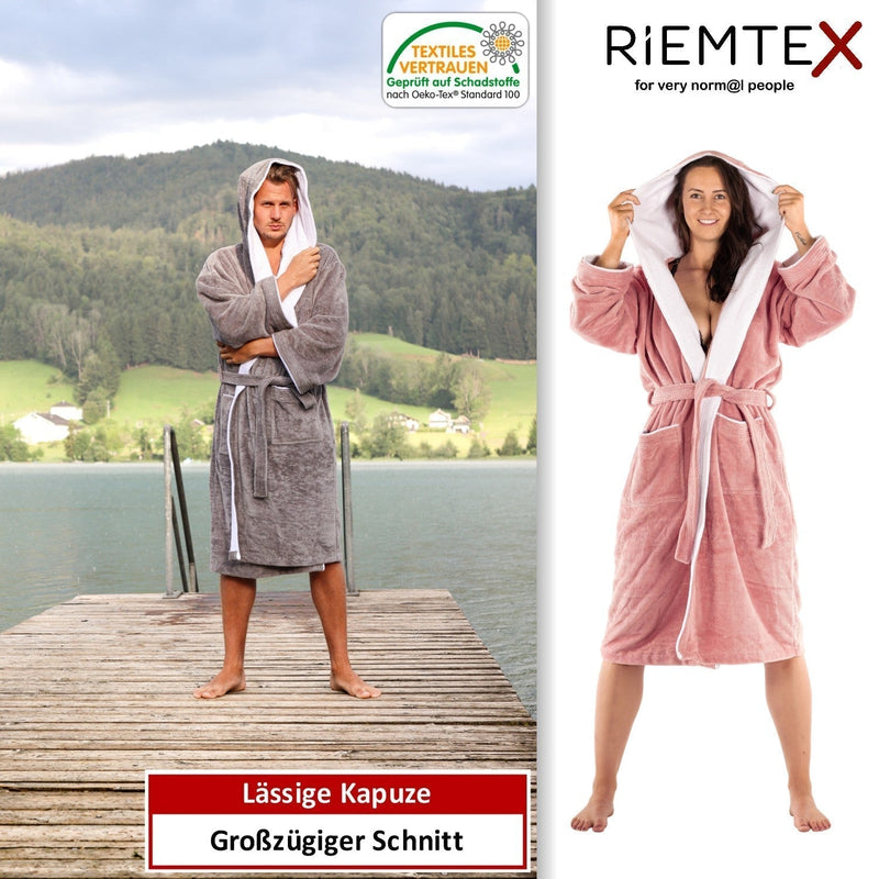 Bademantel mit Kapuze Camel - RIEMTEX