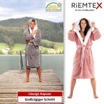 Bademantel mit Kapuze Dunkelgrau - RIEMTEX