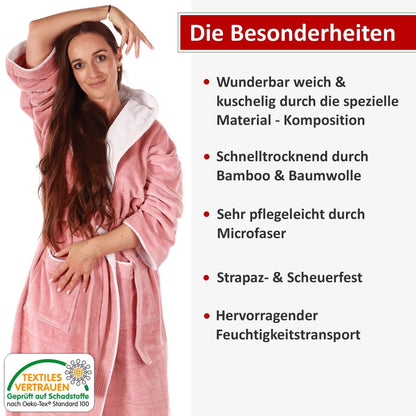 Bademantel mit Kapuze Dunkelgrau - RIEMTEX
