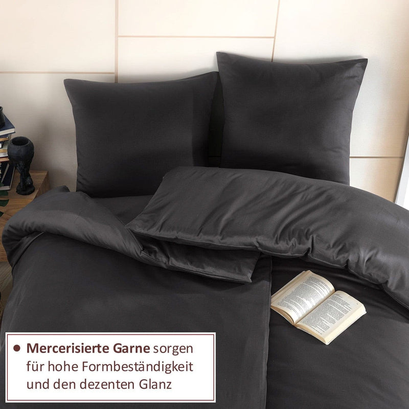 Bettwäsche Set - Mako Satin Anthrazit - RIEMTEX