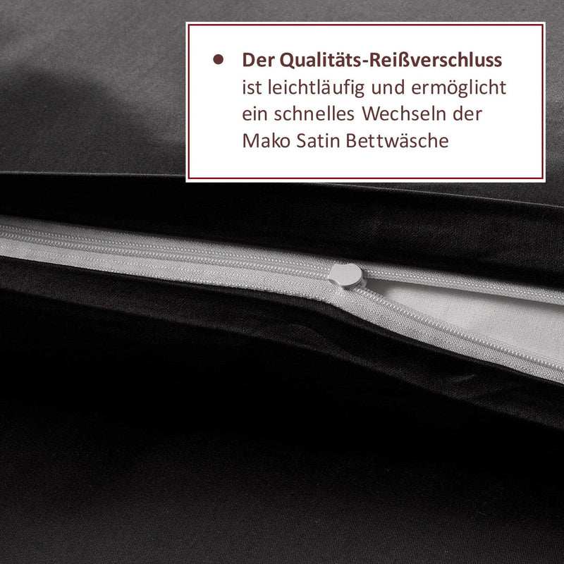 Bettwäsche Set - Mako Satin Anthrazit - RIEMTEX