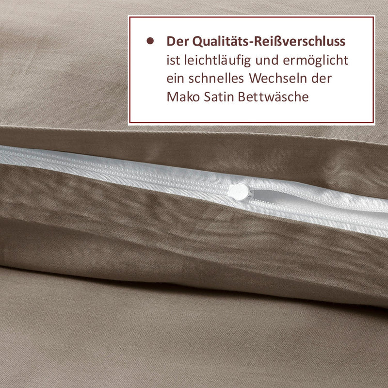 Bettwäsche Set - Mako Satin - Camel - RIEMTEX