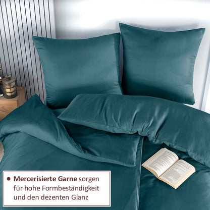 Bettwäsche Set - Mako Satin - Petrol - RIEMTEX