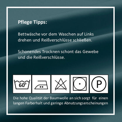 Bettwäsche Set - Mako Satin - Petrol - RIEMTEX