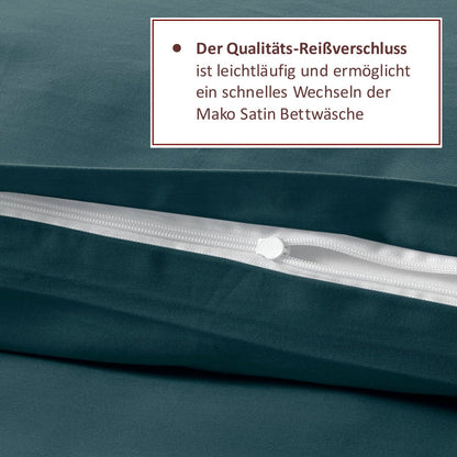 Bettwäsche Set - Mako Satin - Petrol - RIEMTEX