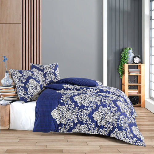 Bettwäsche Set - Renforcé - Estella Dark Blue - RIEMTEX