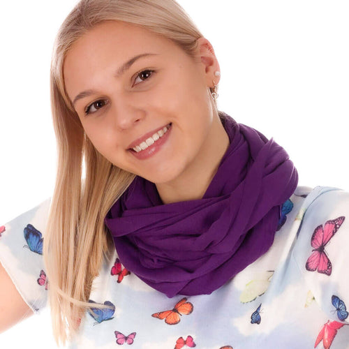 Damen Loop Schal Schlauchschal in Purple - RIEMTEX