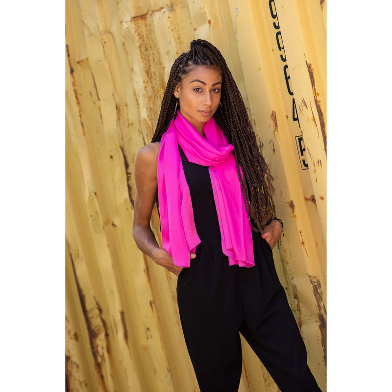 Damen Seidenschal in Fuchsia - RIEMTEX