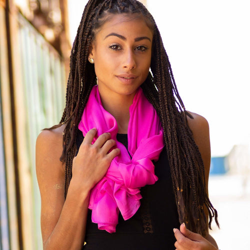 Damen Seidenschal in Fuchsia - RIEMTEX