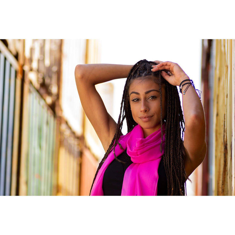 Damen Seidenschal in Fuchsia - RIEMTEX
