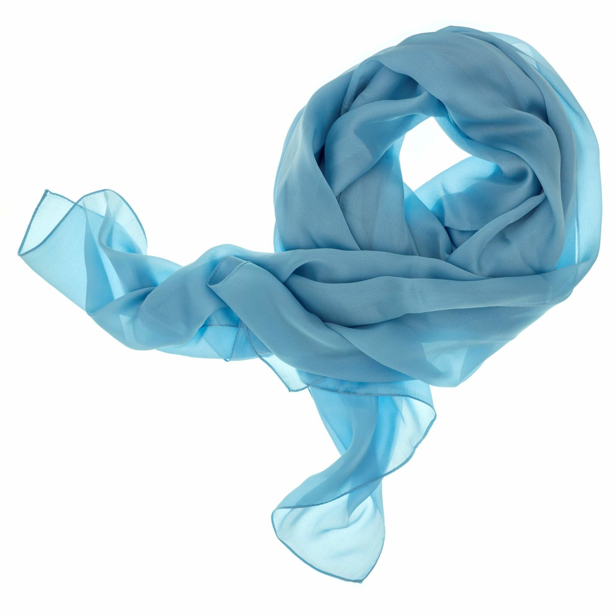Damen Seidenschal in Hellblau - RIEMTEX