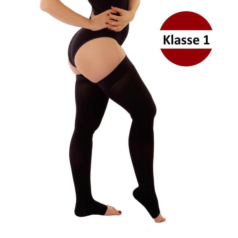 Medizinische Kompressionsstrümpfe Klasse 1 Schwarz - RIEMTEX
