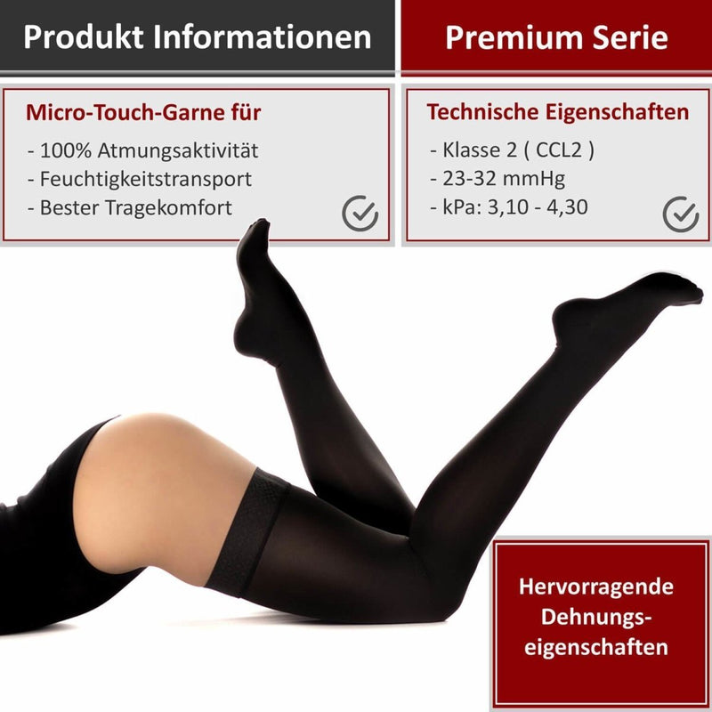 Medizinische Kompressionsstrümpfe Klasse 2 Anthrazit - RIEMTEX