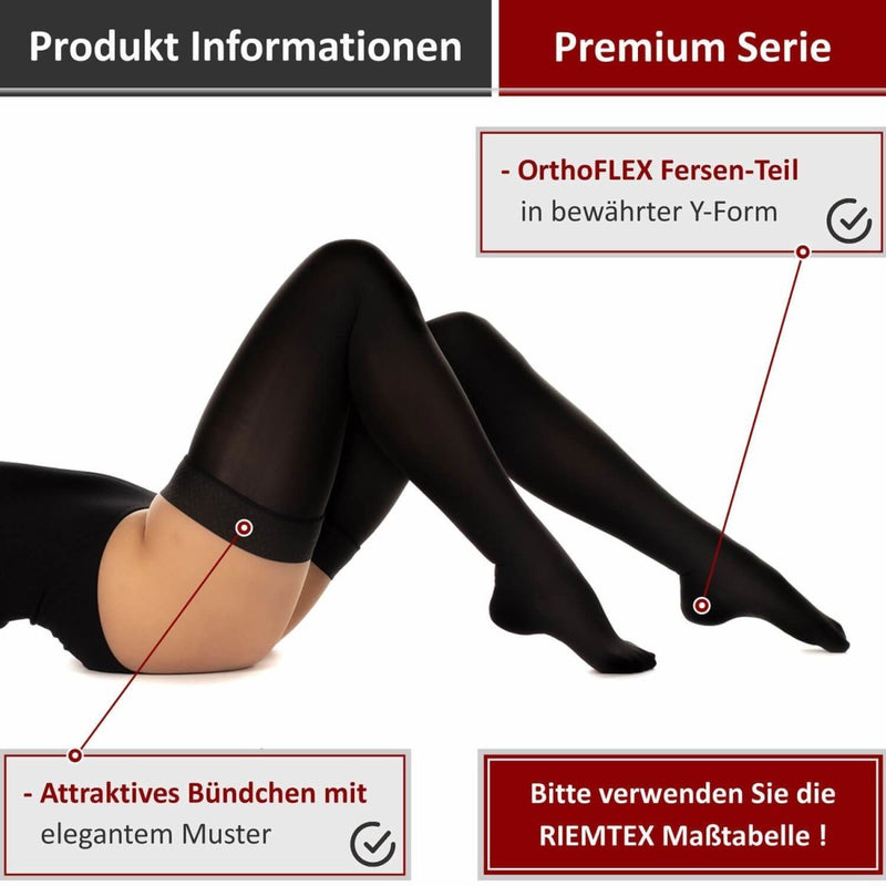 Medizinische Kompressionsstrümpfe Klasse 2 Anthrazit - RIEMTEX