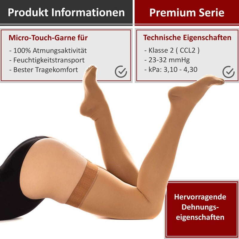 Medizinische Kompressionsstrümpfe Klasse 2 Caramell - RIEMTEX