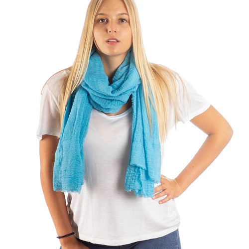 Pashmina Schal in Himmelblau - RIEMTEX