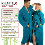 TWIN VELOUR Bademantel Petrol - RIEMTEX
