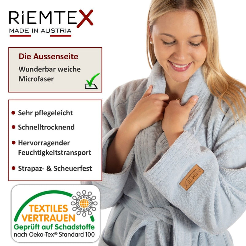 TWIN VELOUR Bademantel Silber - RIEMTEX