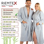 TWIN VELOUR Bademantel Silber - RIEMTEX