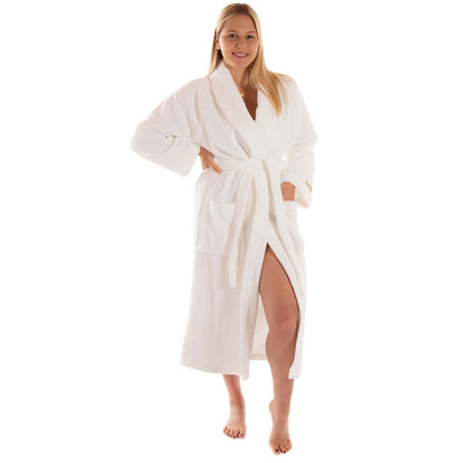 TWIN VELOUR Bademantel Weiß - RIEMTEX